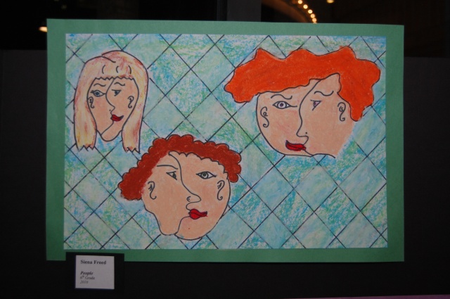 Sixth-Grader Siena Freed's artwork, entitled "People," was on display at the art show.  (Austin Gebhardt/Review)